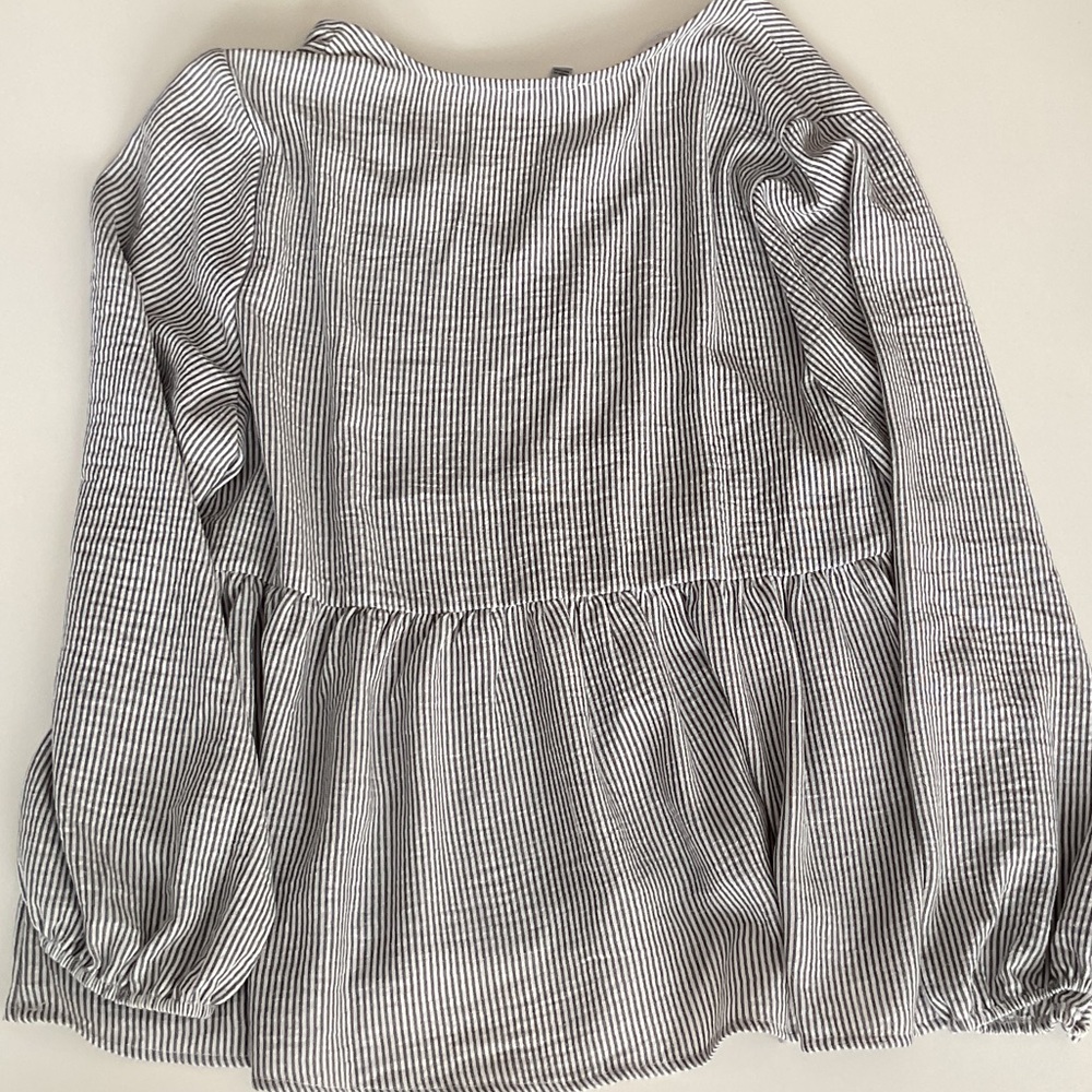 Floral & Ivy SoHo Dec Out Black and White Striped Blouse NWT - Picture 10 of 16